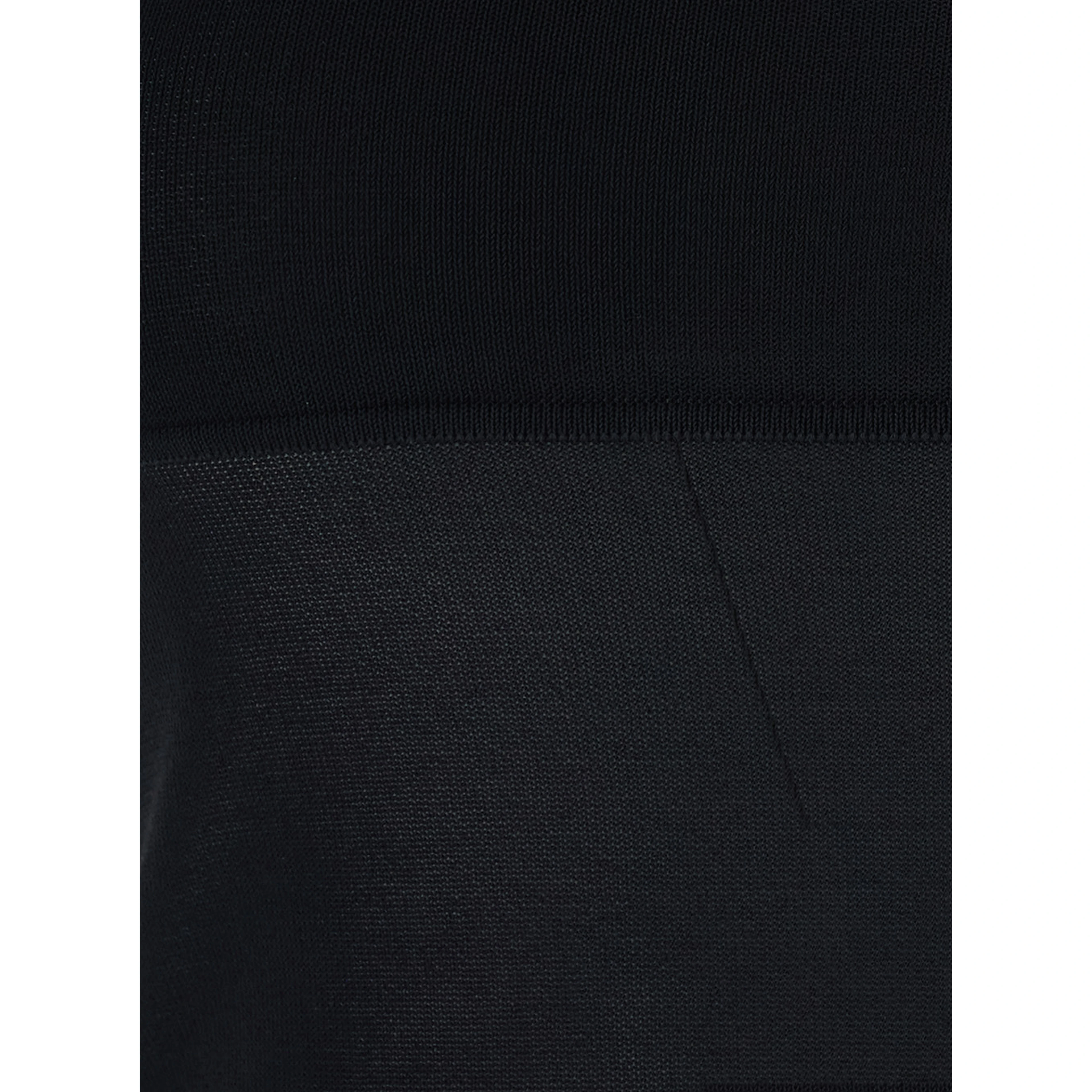 Black Top with Round Neck in Viscose Woman