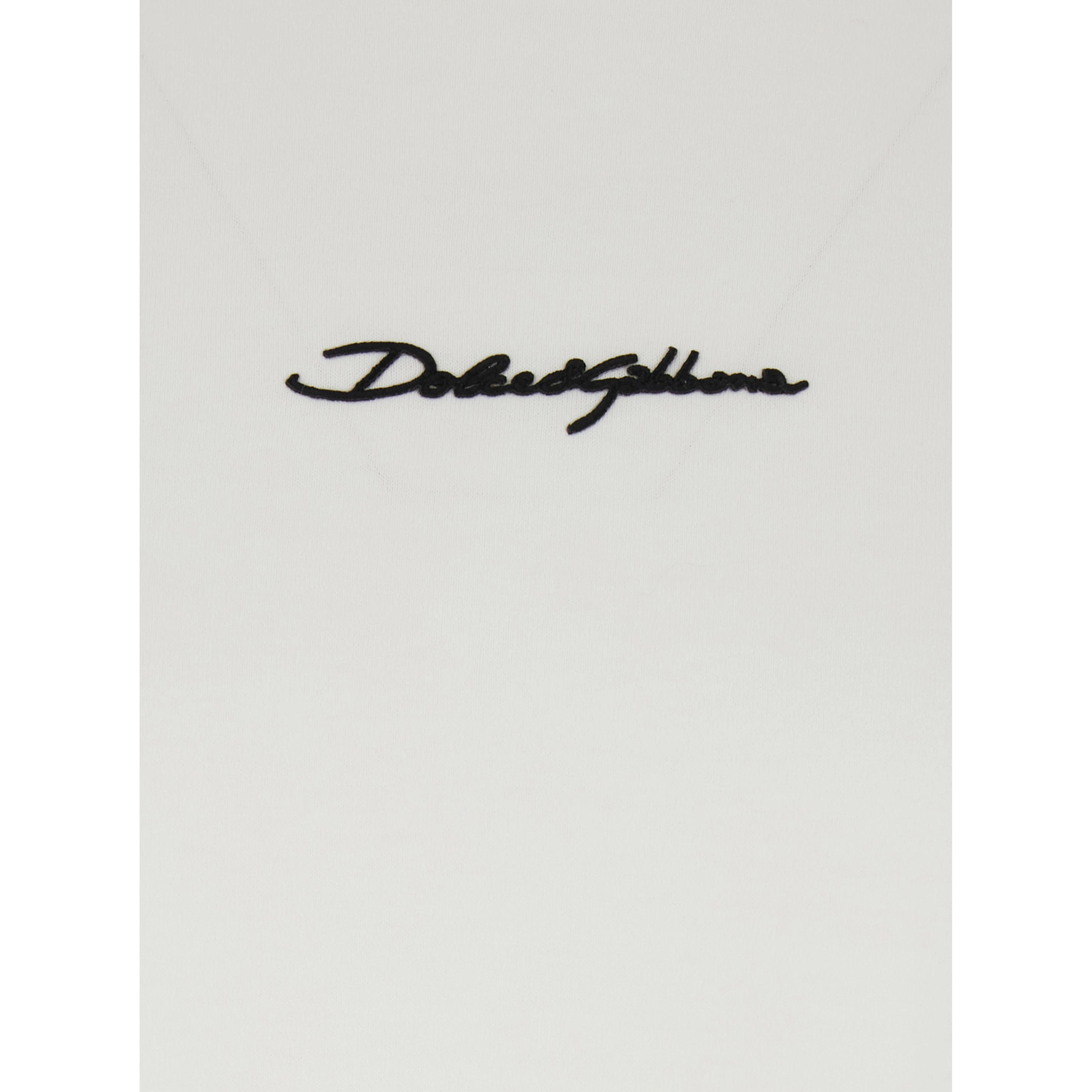 White Crew Neck T-shirt with Front Logo in Cotton for Men