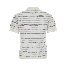 UNISEX LINEN STRIPED POLO KNIT