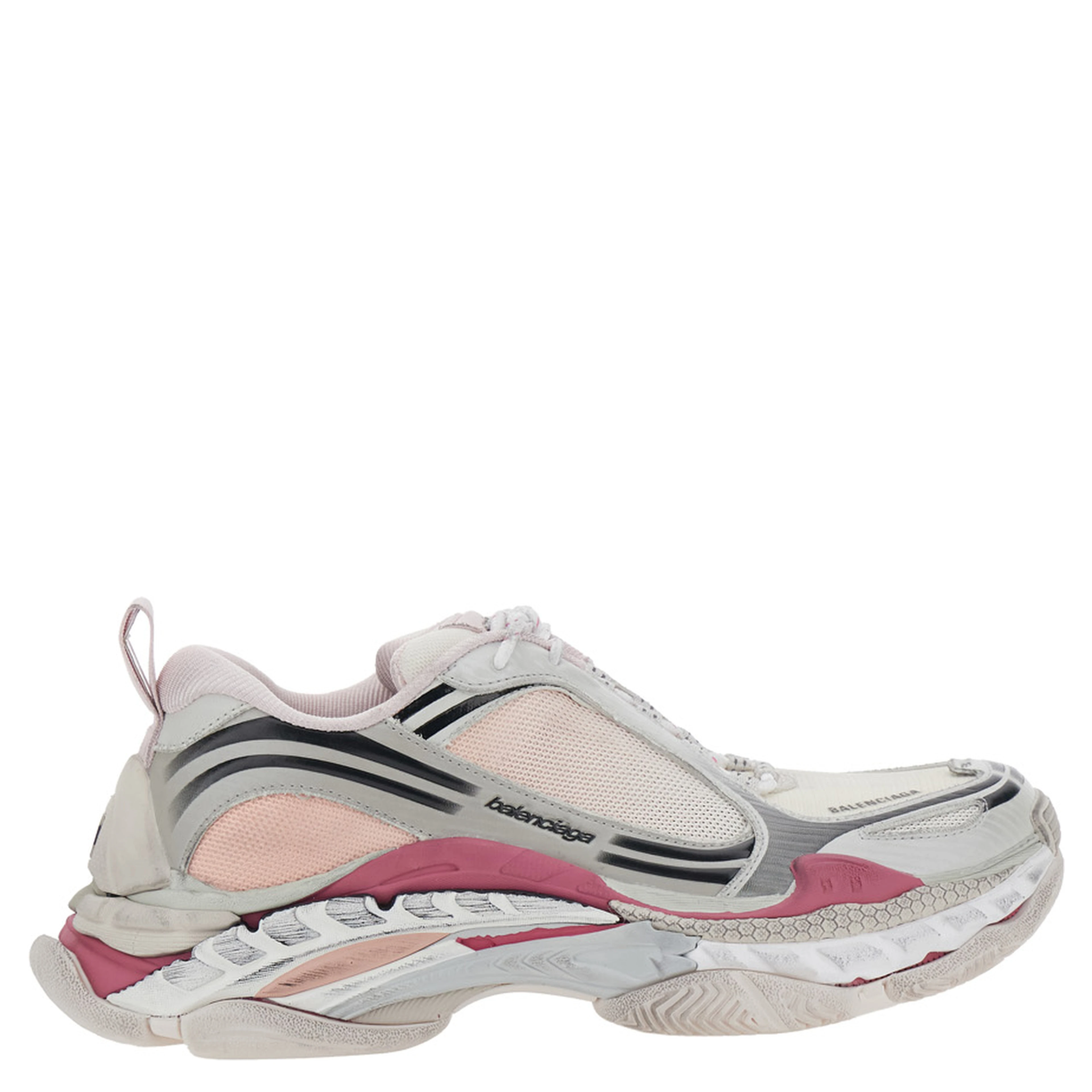 TRIPLE-S 2 Multicolor Sneakers with Logo on the front and back and Worn Effect in Leather for Women