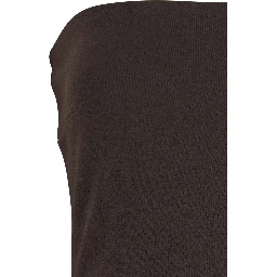 MARTINE MIDAXI DRESS - Brown - Off shoulder long dress with V-neck - In fabric - Women