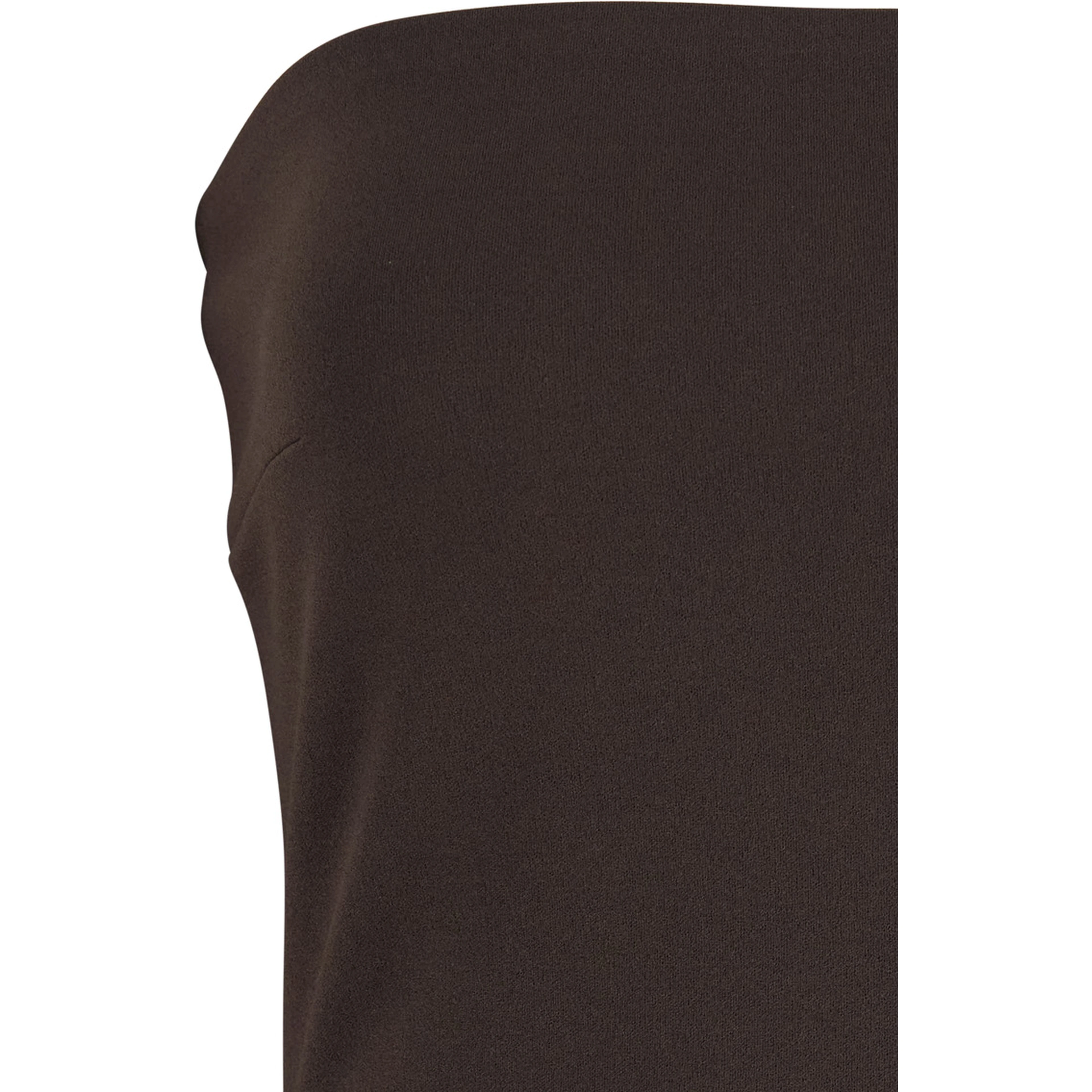 MARTINE MIDAXI DRESS - Brown - Off shoulder long dress with V-neck - In fabric - Women