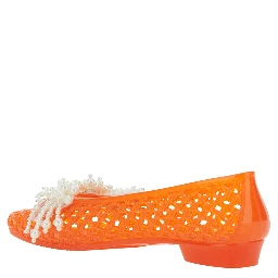Muse Orange Ballet shoes with Beaded Details in Tech Fabric Women