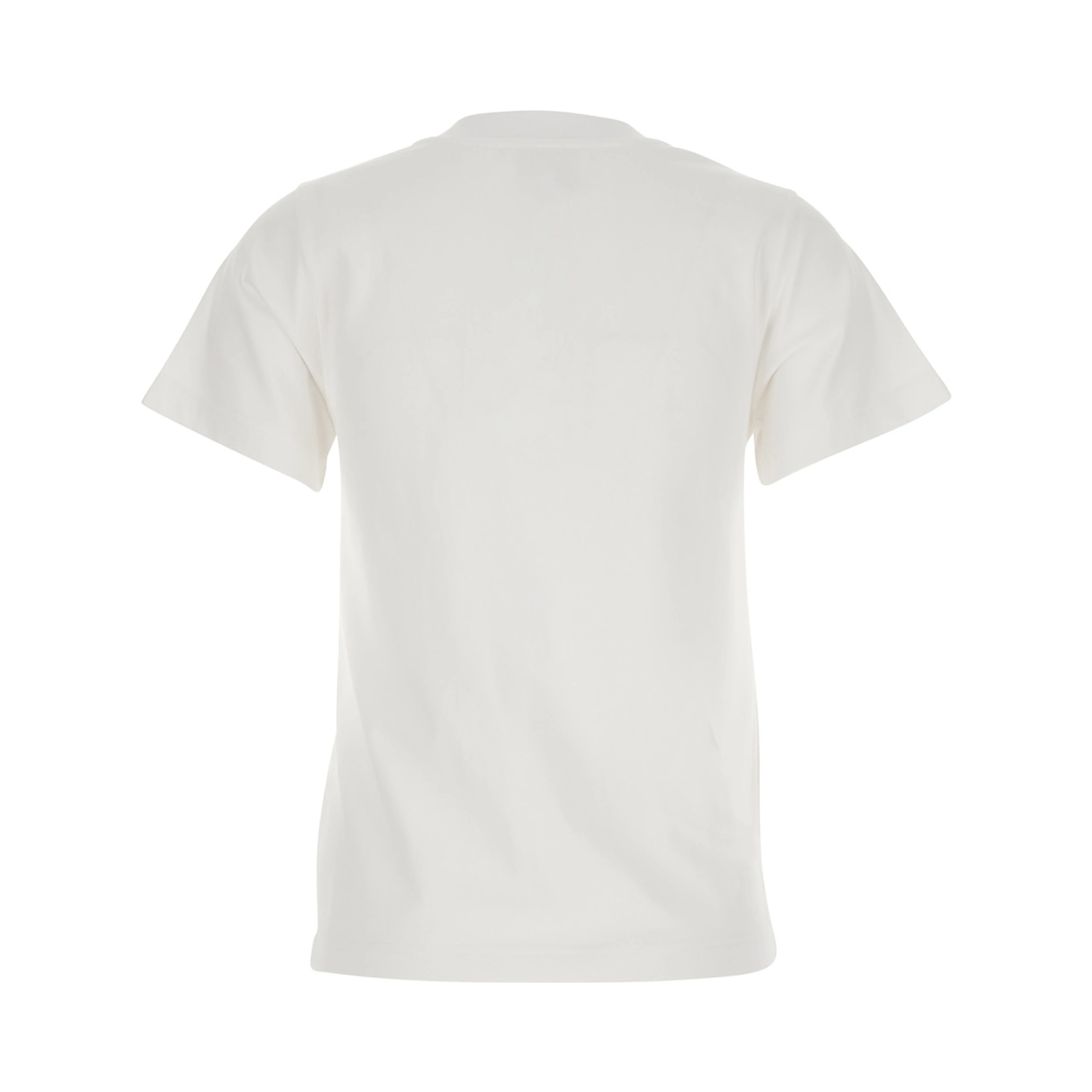 white T-shirt with floral embroidery in cotton for women