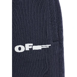 Blue Pants with Elastic Waist and Drawstring and Logo on the Front in Cotton Boy