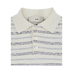 UNISEX LINEN STRIPED POLO KNIT