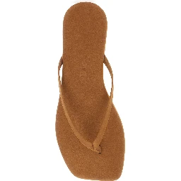 Lily beige Sandals with thong design and square toe in Suede Woman