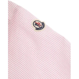 pink Set with shirt and shorts featuring applied logo patches in viscose girls