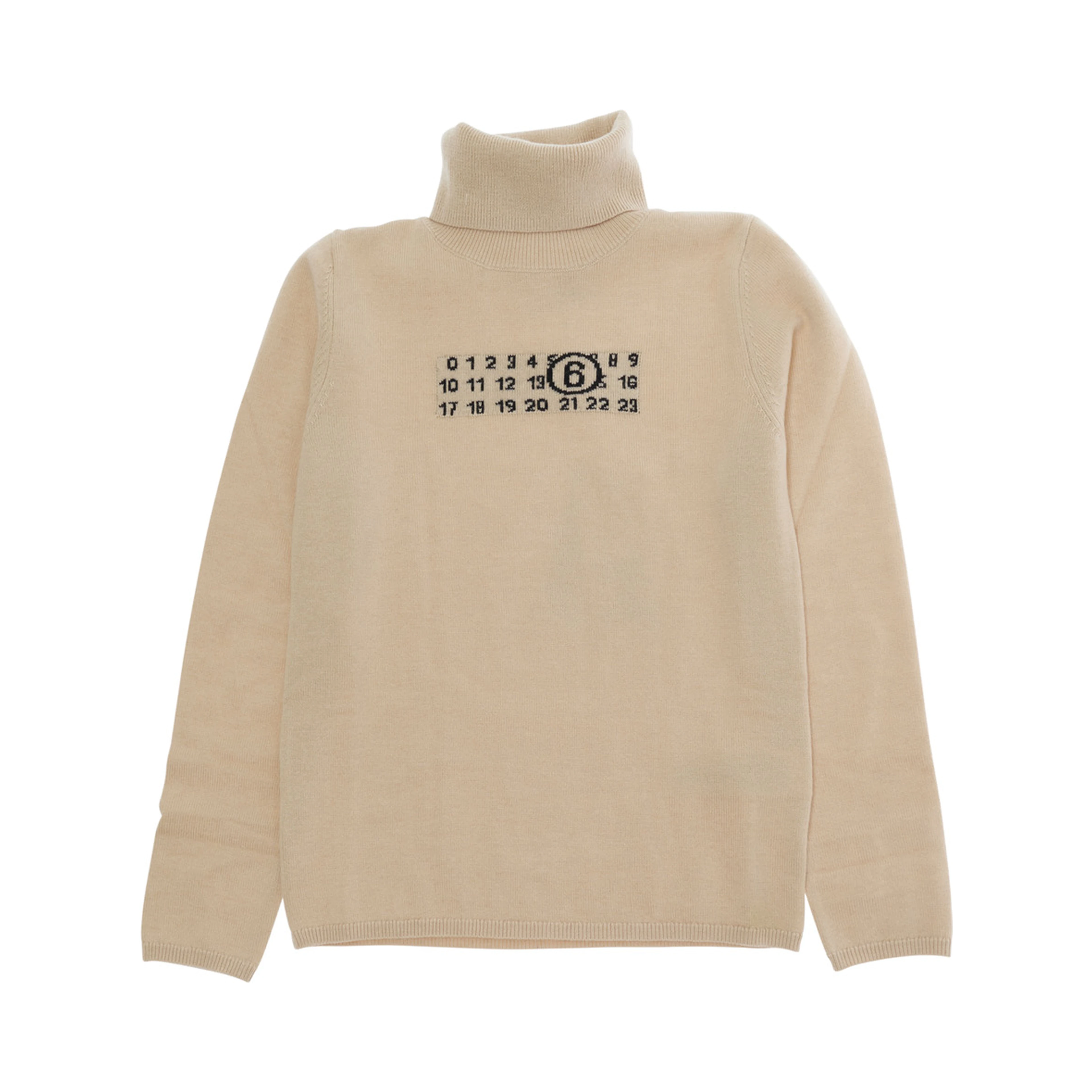 Beige Turtleneck sweater with numeric logo on the front in Blend wool Boy
