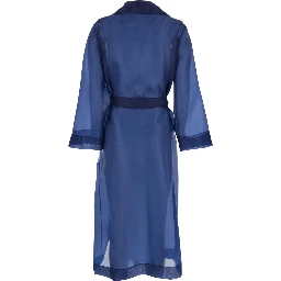 Blue Light Trench with Notched Revers and Front Belt Closure in Tech Fabric Woman