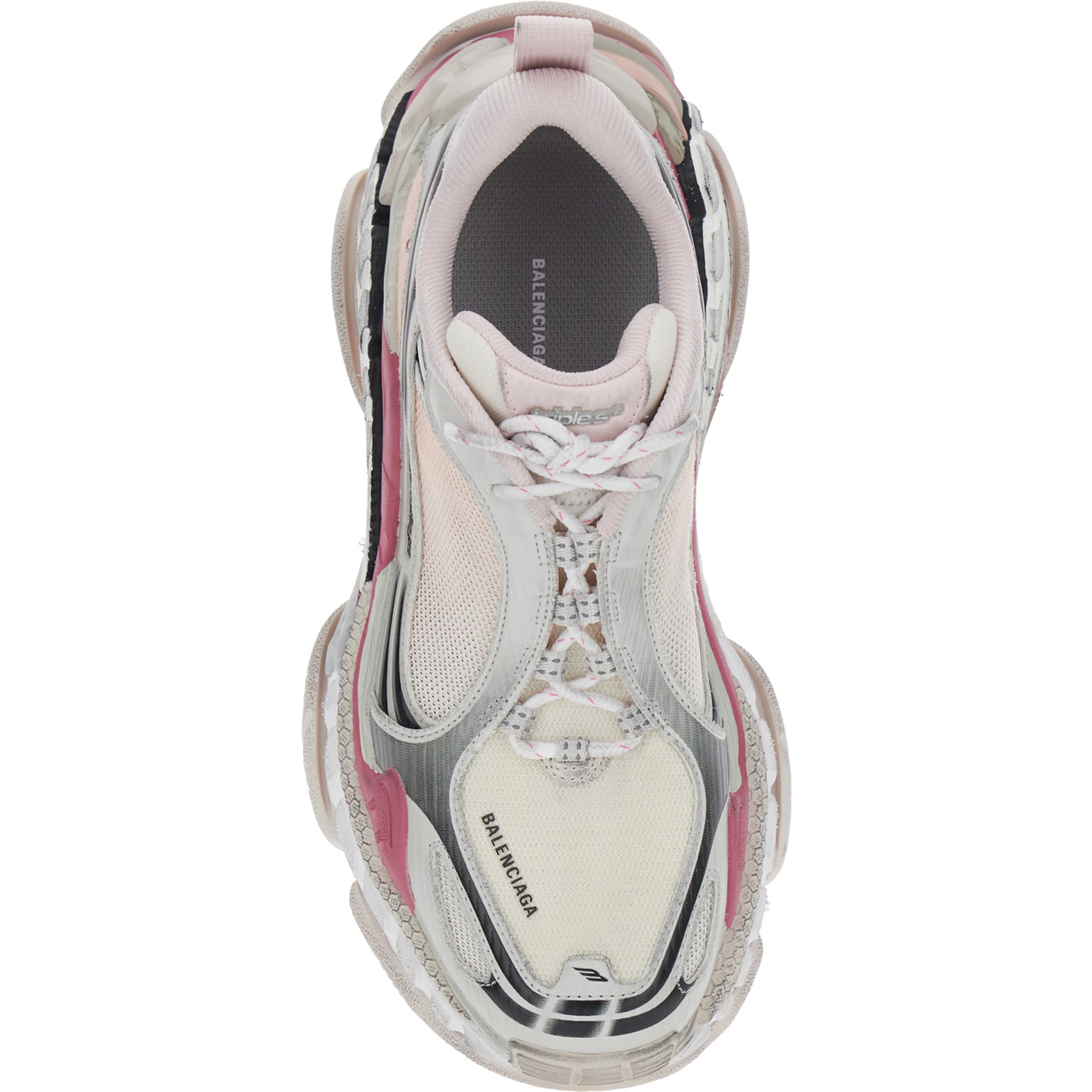 TRIPLE-S 2 Multicolor Sneakers with Logo on the front and back and Worn Effect in Leather for Women