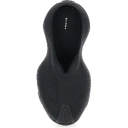 Mule Basketball Slip-On with Perforated Design in Black Tech Fabric for Men