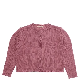 pink Sweater with embroidered logo on the front in wool Blend for Girl