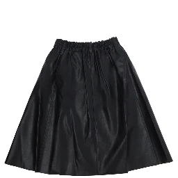Black Skirt with elasticated waist and tone-on-tone logo patch in viscose Girl