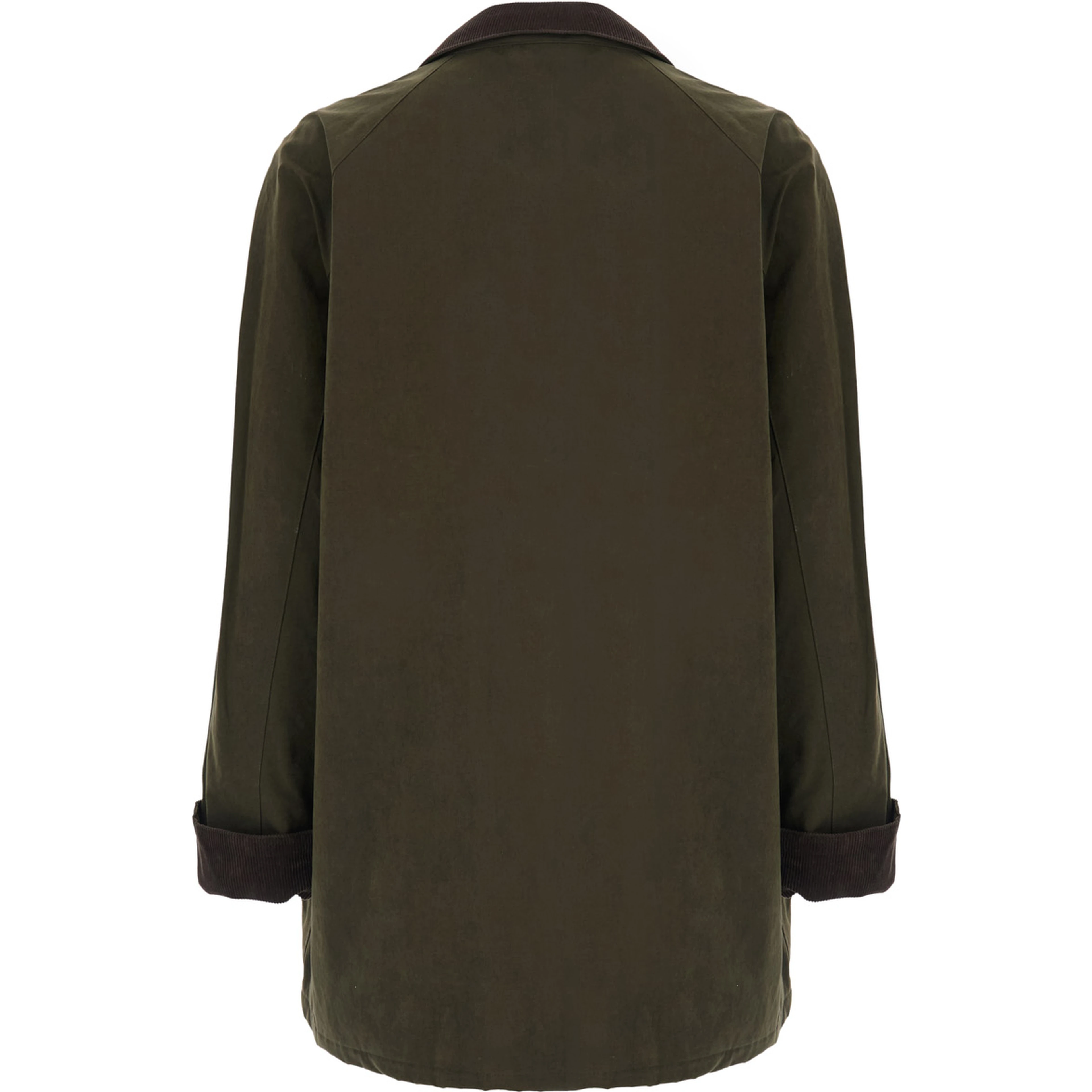 Hunting Jacket in Waxed Cotton with High Collar and Green Pockets for Men