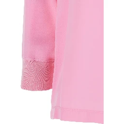 Pink Blouse with Long Sleeves and Round Neck in Fabric for Women