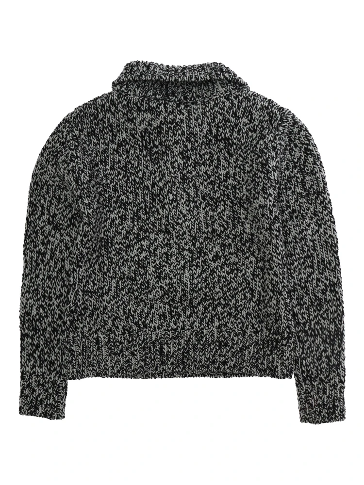 Sweater N210DNN0545N21K141F0N900 with round neck and long sleeves in Wool and Acrylic color Black for Boy alternative
