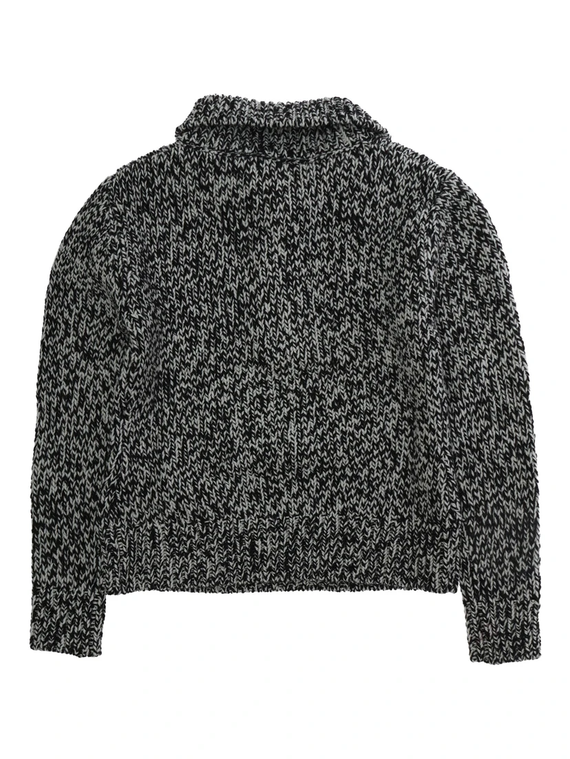 Sweater N210DNN0545N21K141F0N900 with round neck and long sleeves in Wool and Acrylic color Black for Boy
