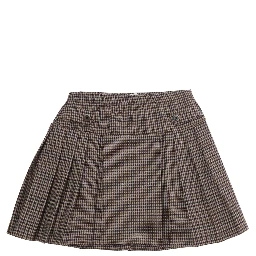 KILT IN PIED DE POULE with polyester and viscose brown fabric Girl