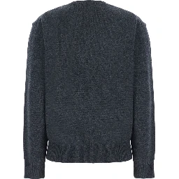 CASHMERE V-NECK SWEATER with V-neck and long sleeves in Wool and Cashmere Gray Men