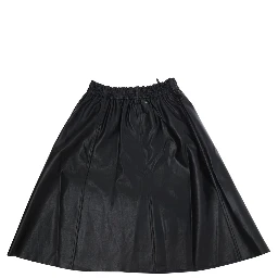 Black Skirt with elasticated waist and tone-on-tone logo patch in viscose Girl