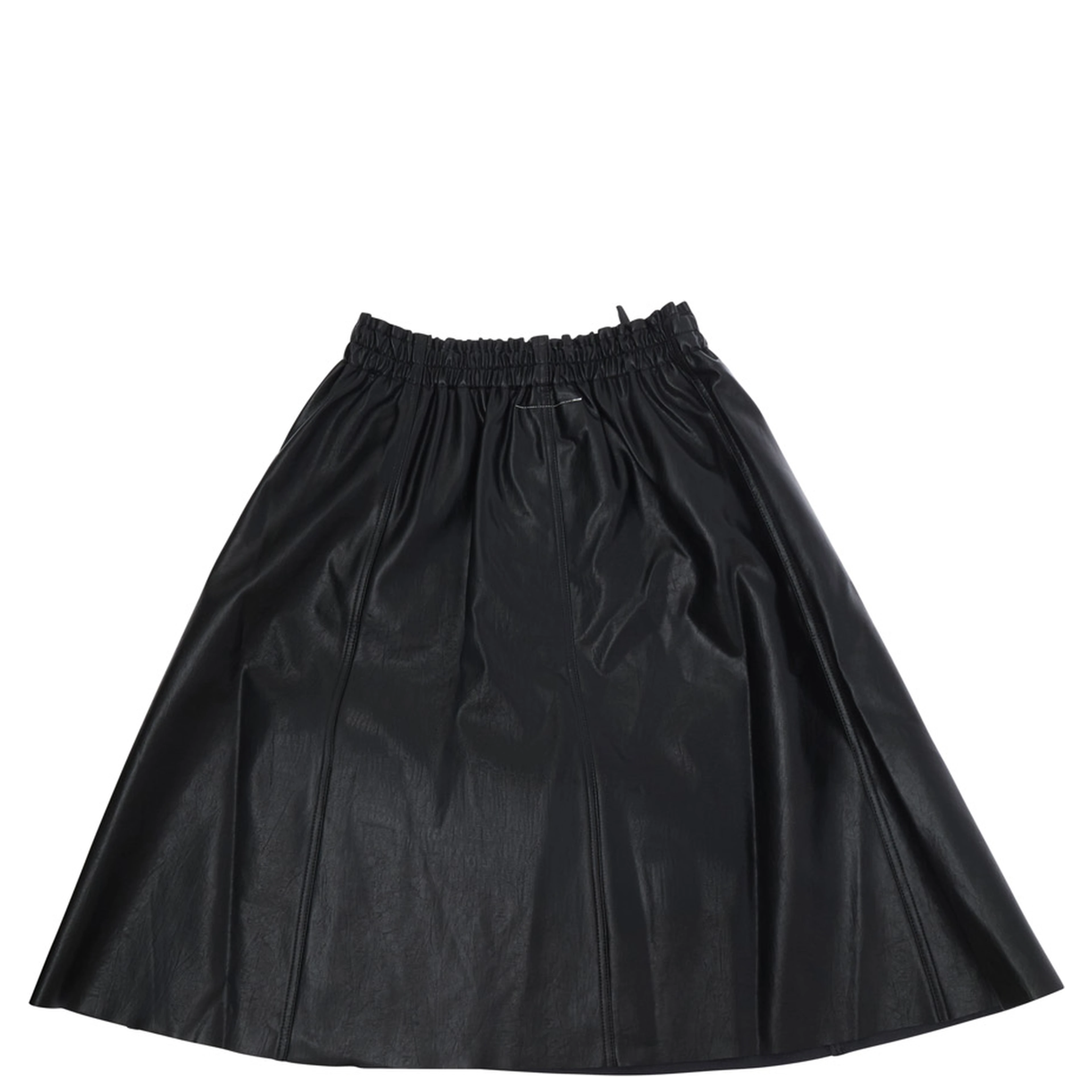 Black Skirt with elasticated waist and tone-on-tone logo patch in viscose Girl