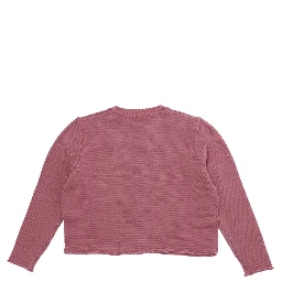 pink Sweater with embroidered logo on the front in wool Blend for Girl