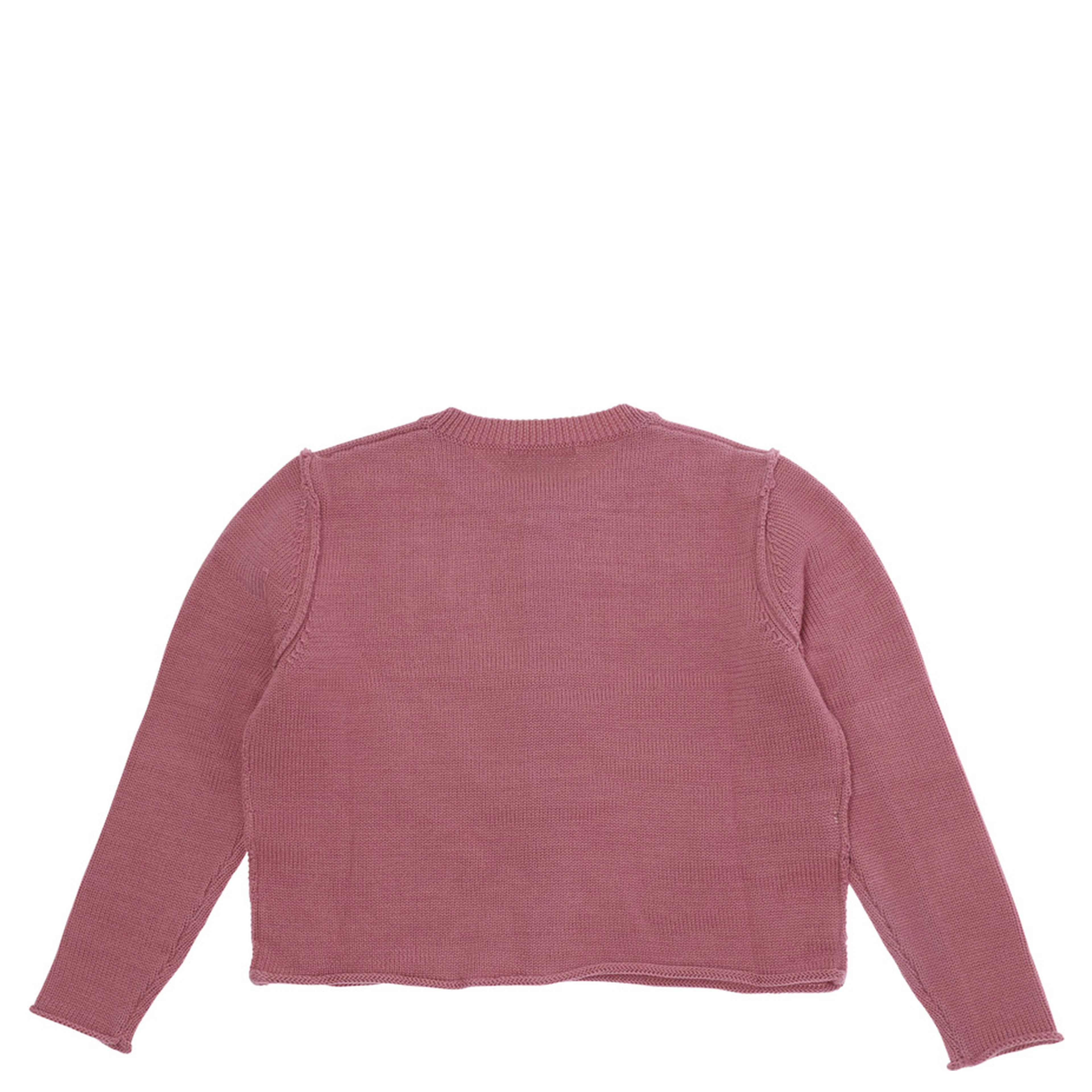 pink Sweater with embroidered logo on the front in wool Blend for Girl