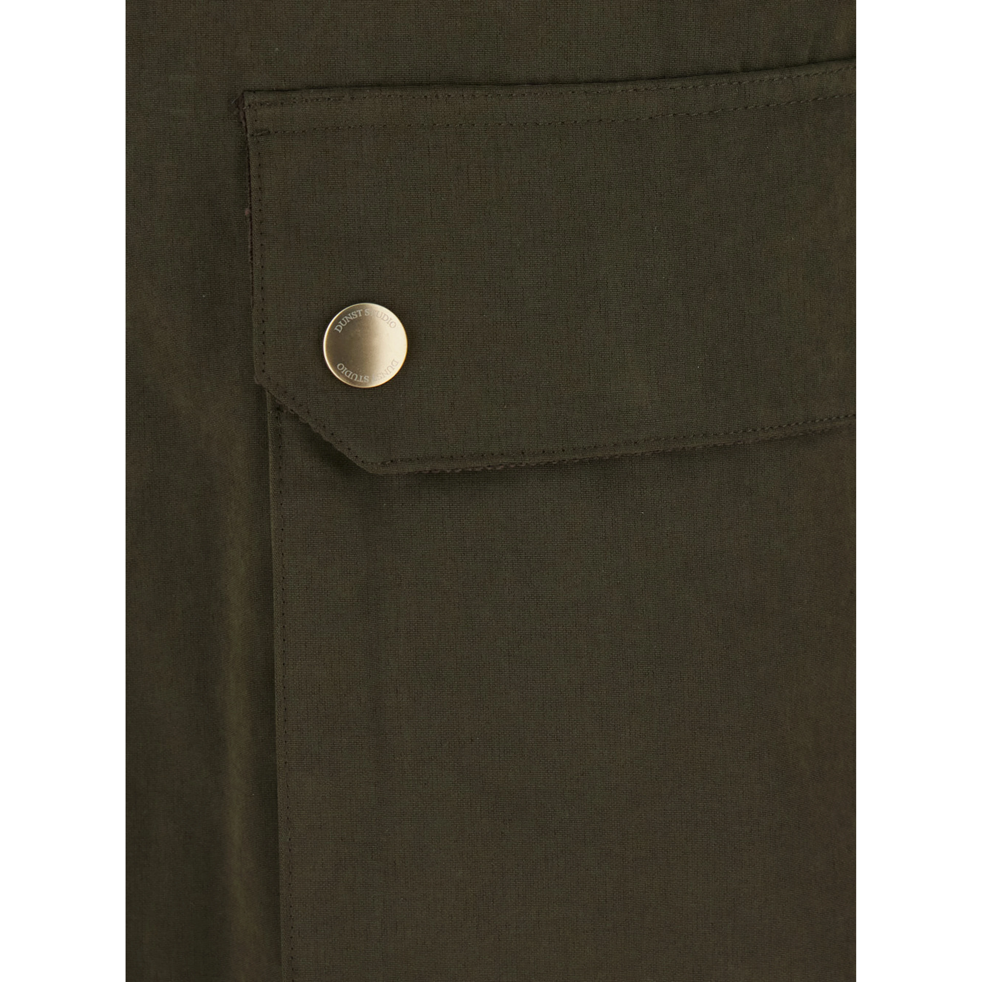Hunting Jacket in Waxed Cotton with High Collar and Green Pockets for Men
