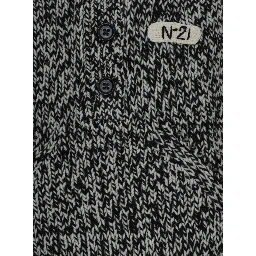 Sweater N210DNN0545N21K141F0N900 with round neck and long sleeves in Wool and Acrylic color Black for Boy