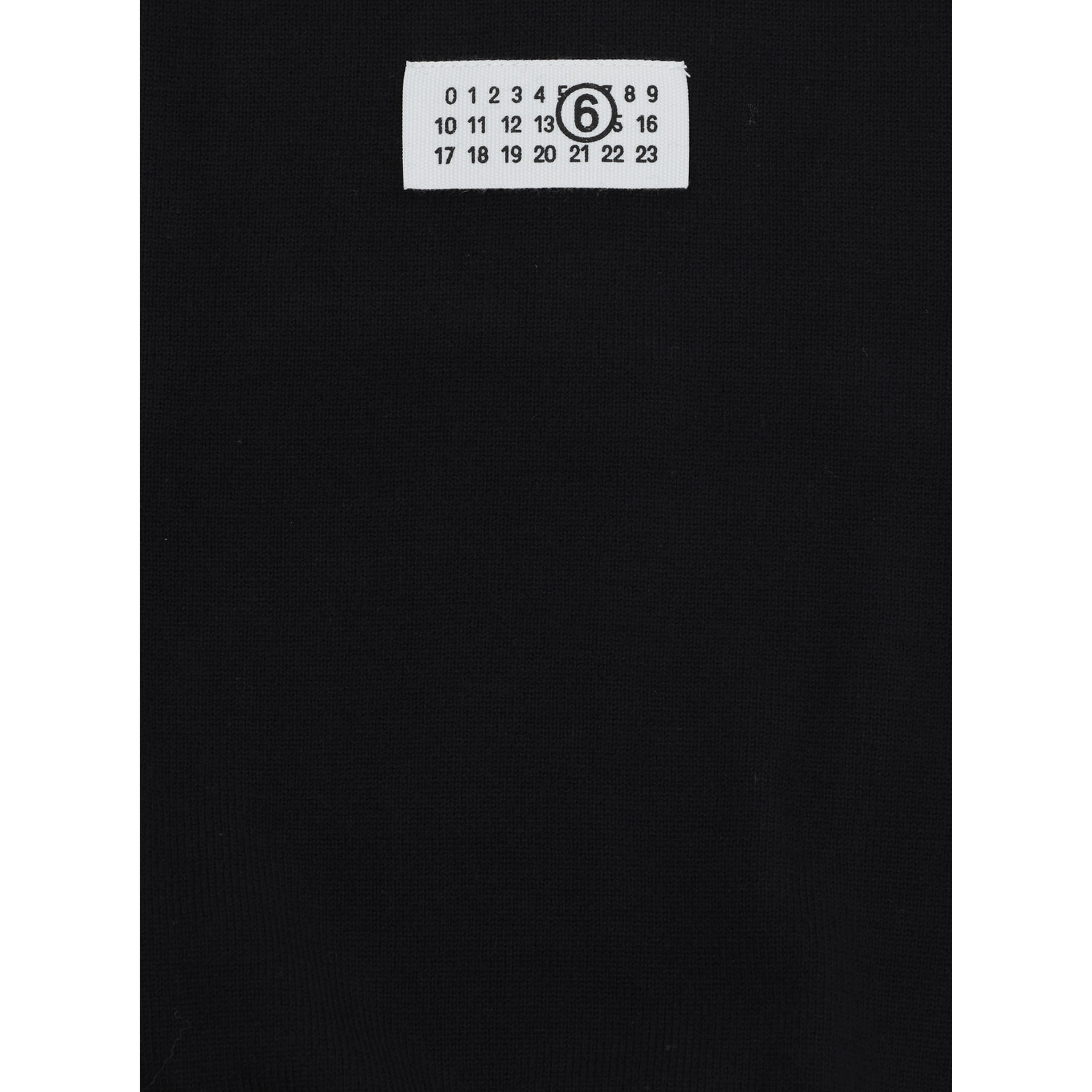 Black Sweater with round neck and logo patch on the front in wool blend boy