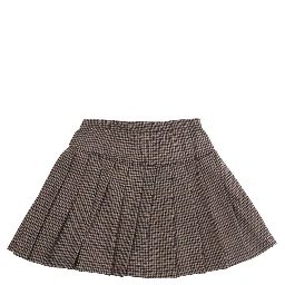 KILT IN PIED DE POULE with polyester and viscose brown fabric Girl