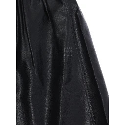 Black Skirt with elasticated waist and tone-on-tone logo patch in viscose Girl