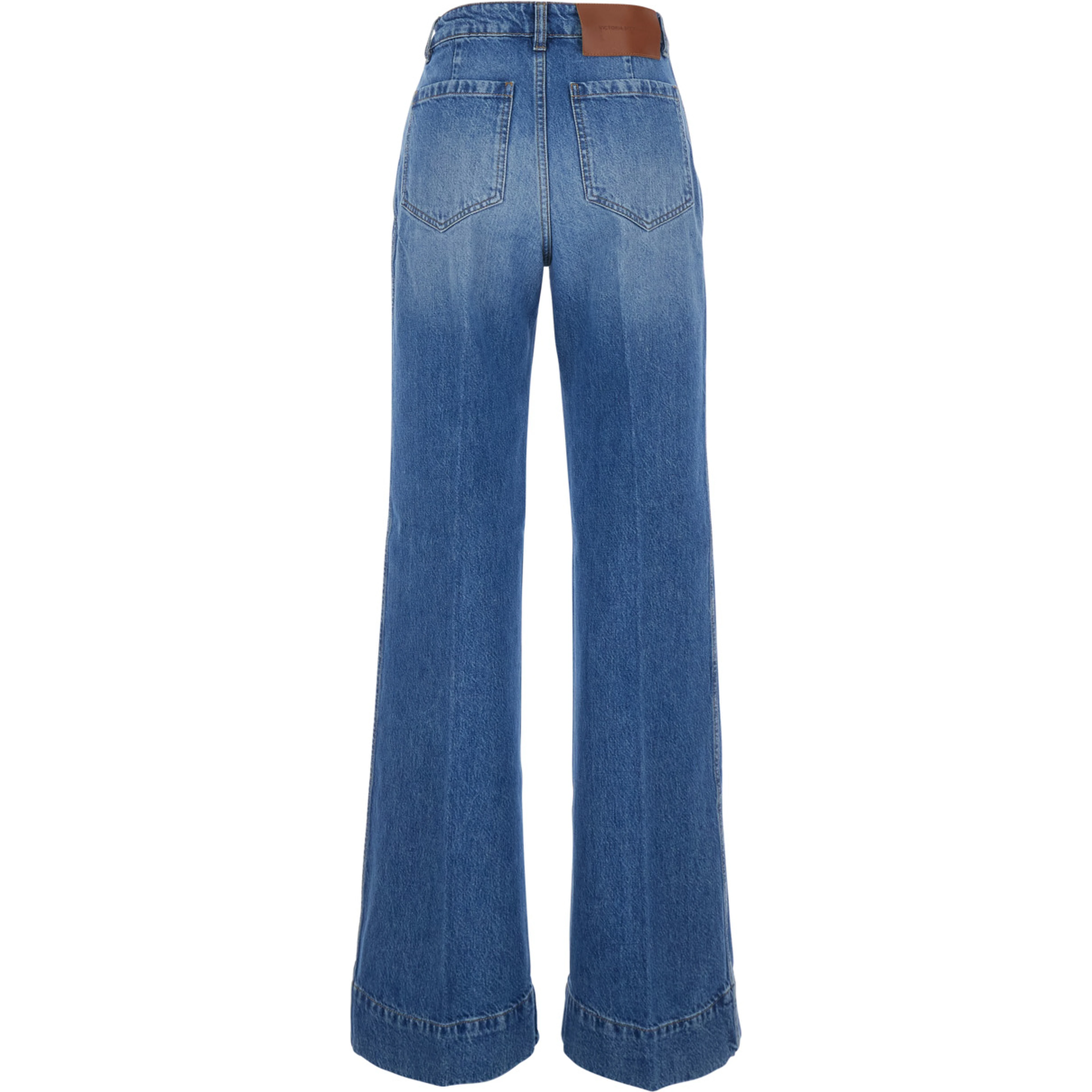 Alina Light Blue Jeans with logo patch on the back and faded effect in blue denim for women