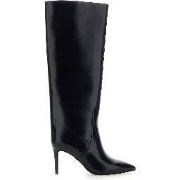 ARSEN Black boots with high heel and pointed design in leather women