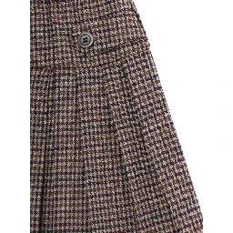 KILT IN PIED DE POULE with polyester and viscose brown fabric Girl