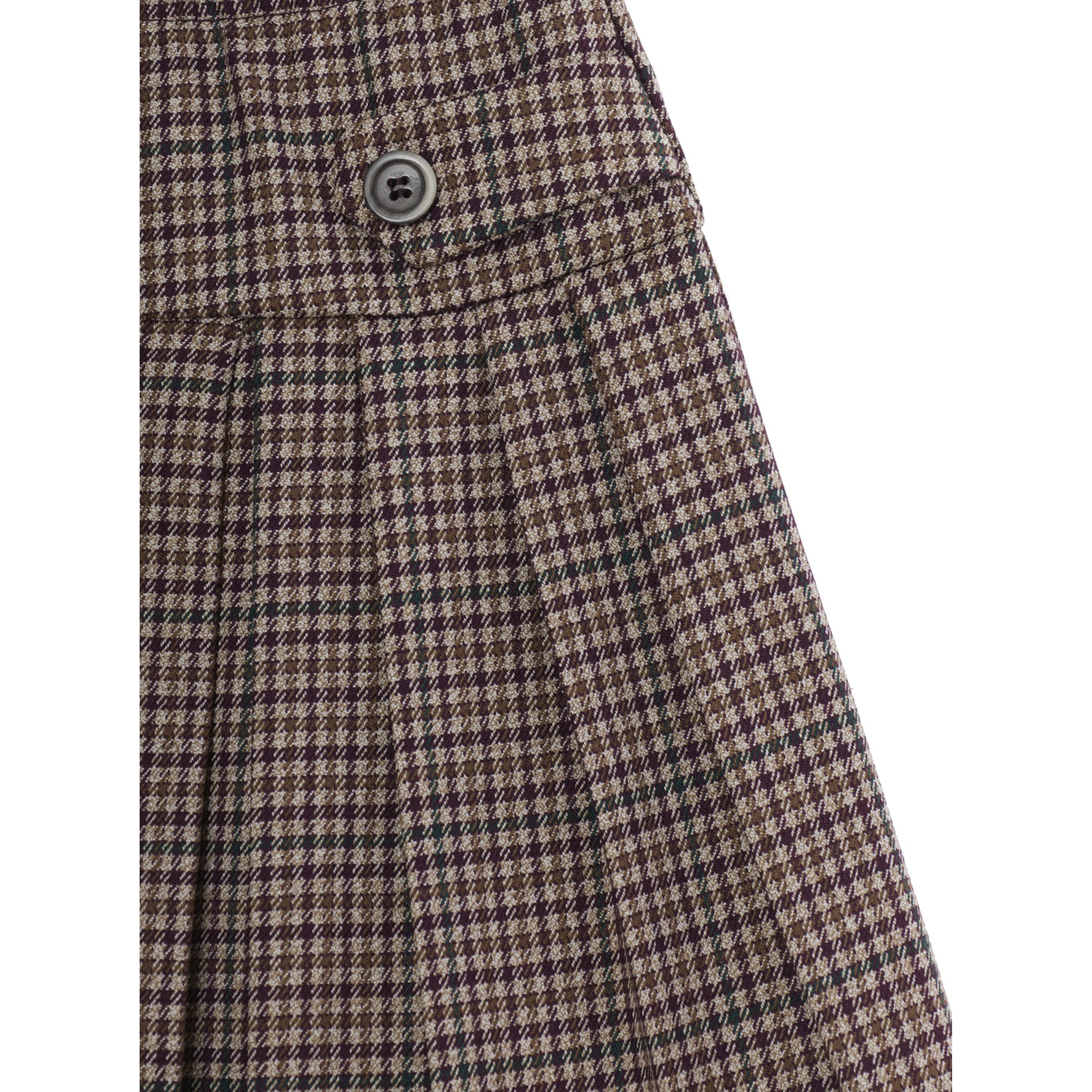 KILT IN PIED DE POULE with polyester and viscose brown fabric Girl