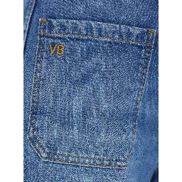 Alina Light Blue Jeans with logo patch on the back and faded effect in blue denim for women