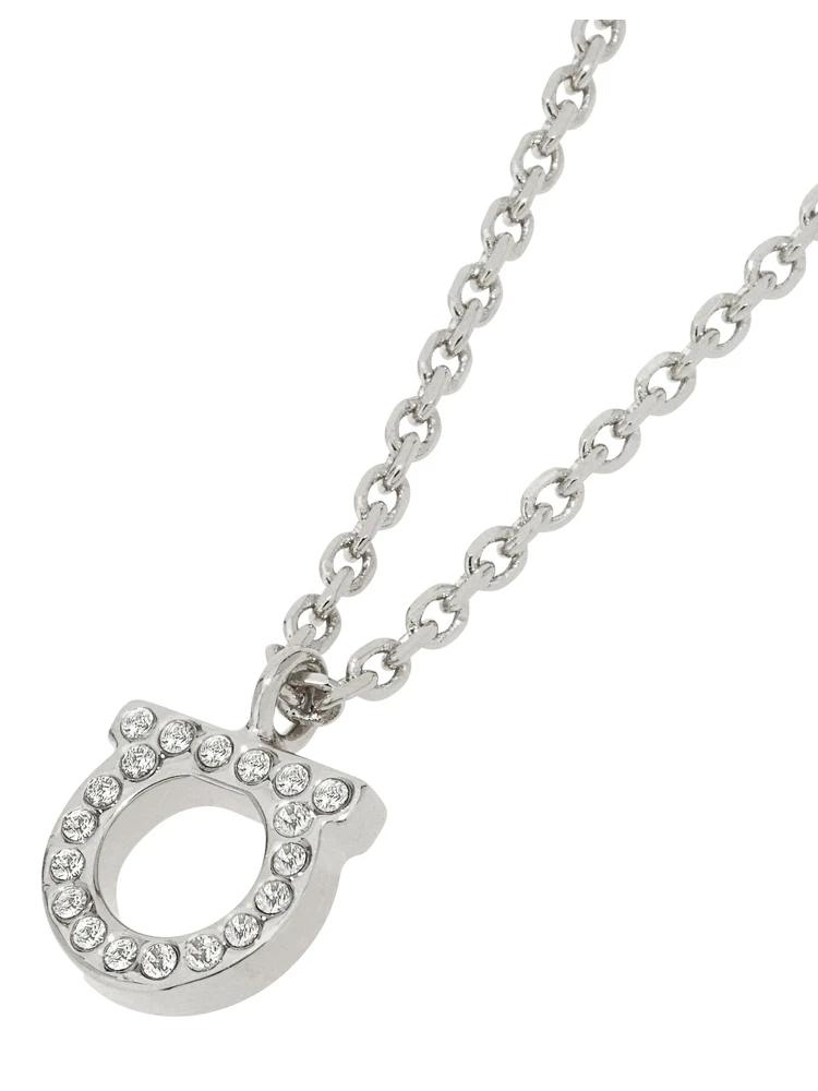Silver-Colored Necklace with Gancini Pendant in Brass for Women alternative