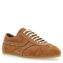 Dustin Brown Sneakers with contrasting stitching and panel design in suede for women