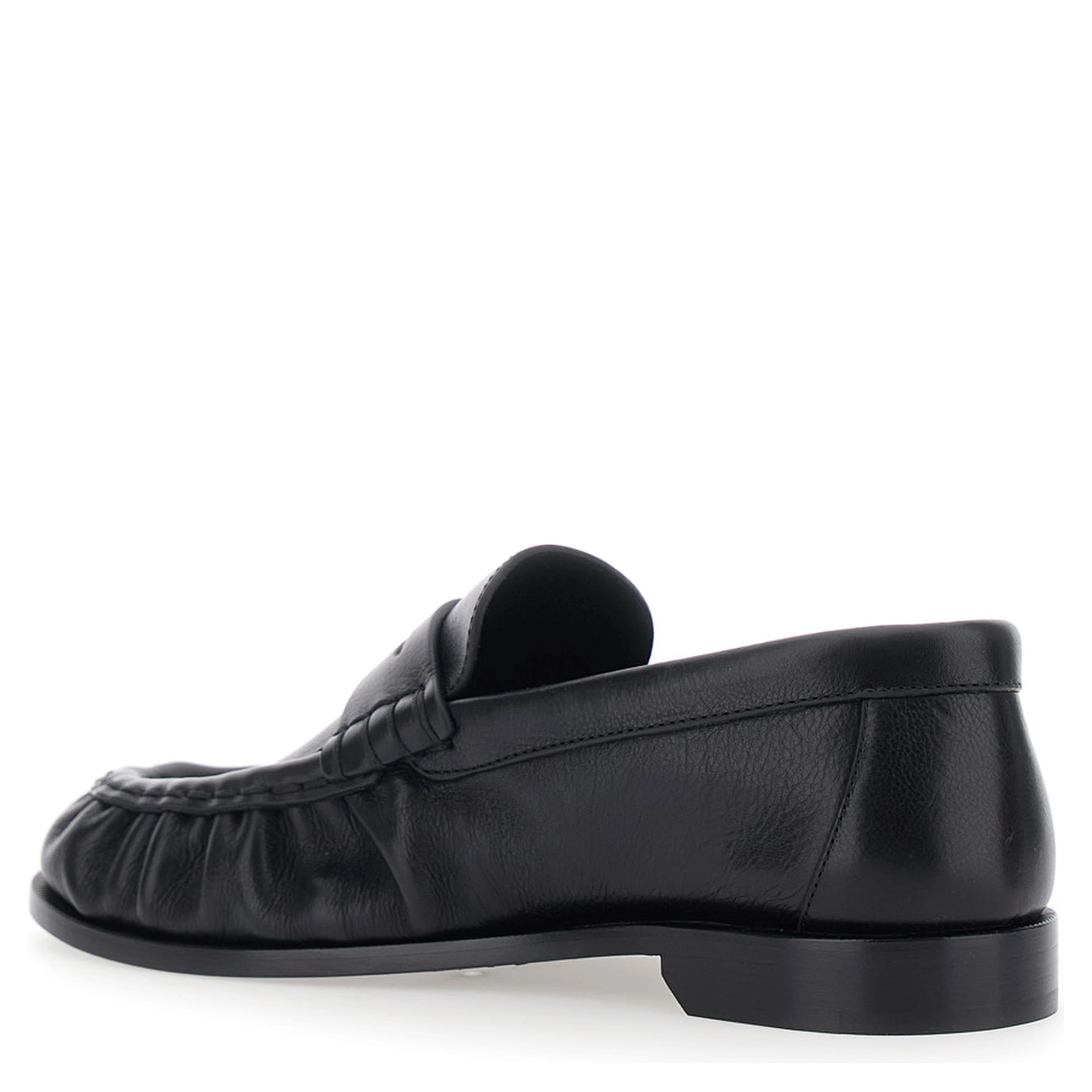 Le Loafer Black Loafers with rounded toe and Cassandre plate in Leather for Women