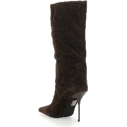 Give It Brown Boots with High Heel in Suede for Women