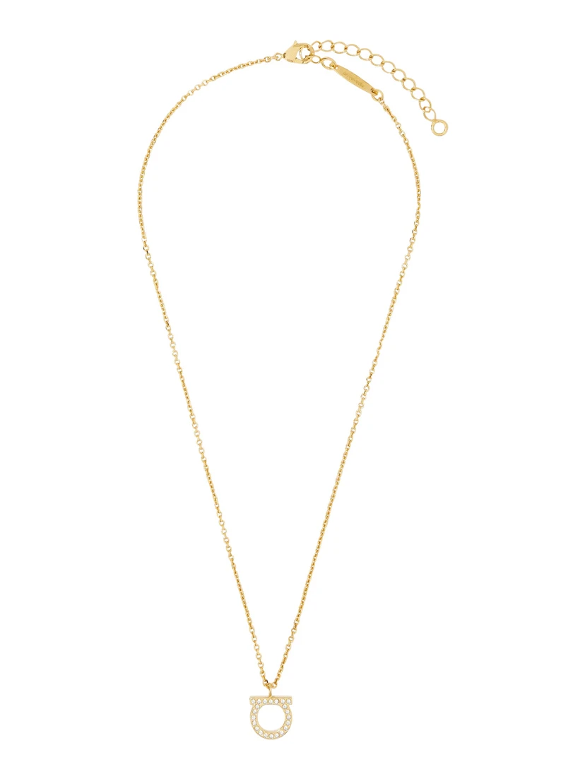 Gold-Colored Necklace with Gancini Pendant in Brass for Women