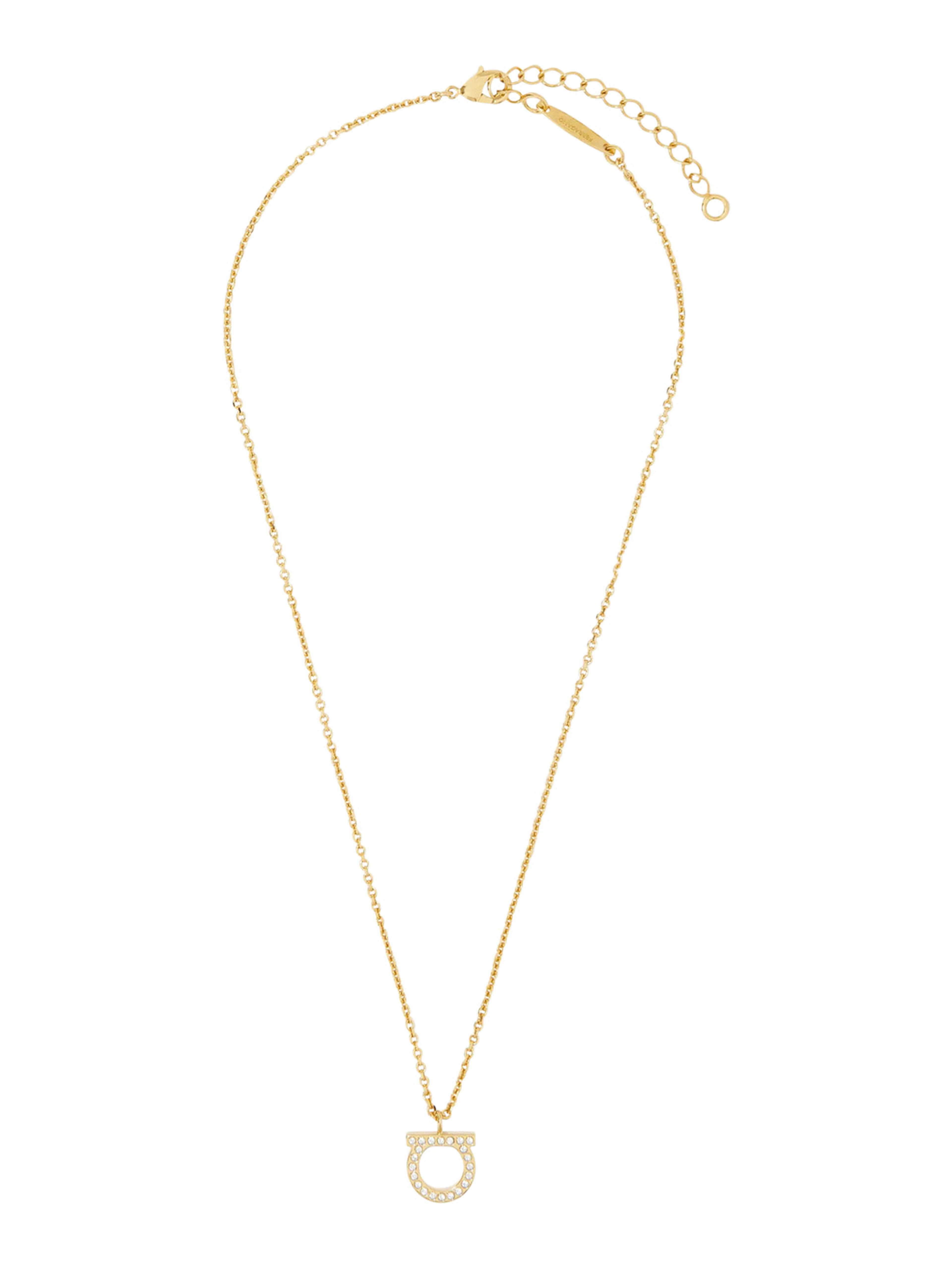 Gold-Colored Necklace with Gancini Pendant in Brass for Women