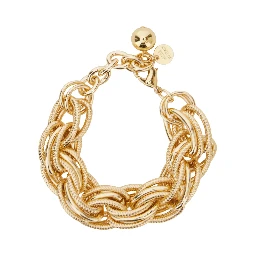 ALLIE gold-colored Bracelet with chunky link design in agate for women