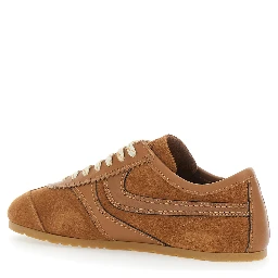 Dustin Brown Sneakers with contrasting stitching and panel design in suede for women