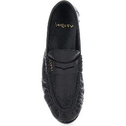 Le Loafer Black Loafers with rounded toe and Cassandre plate in Leather for Women