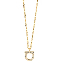 Gold-Colored Necklace with Gancini Pendant in Brass for Women