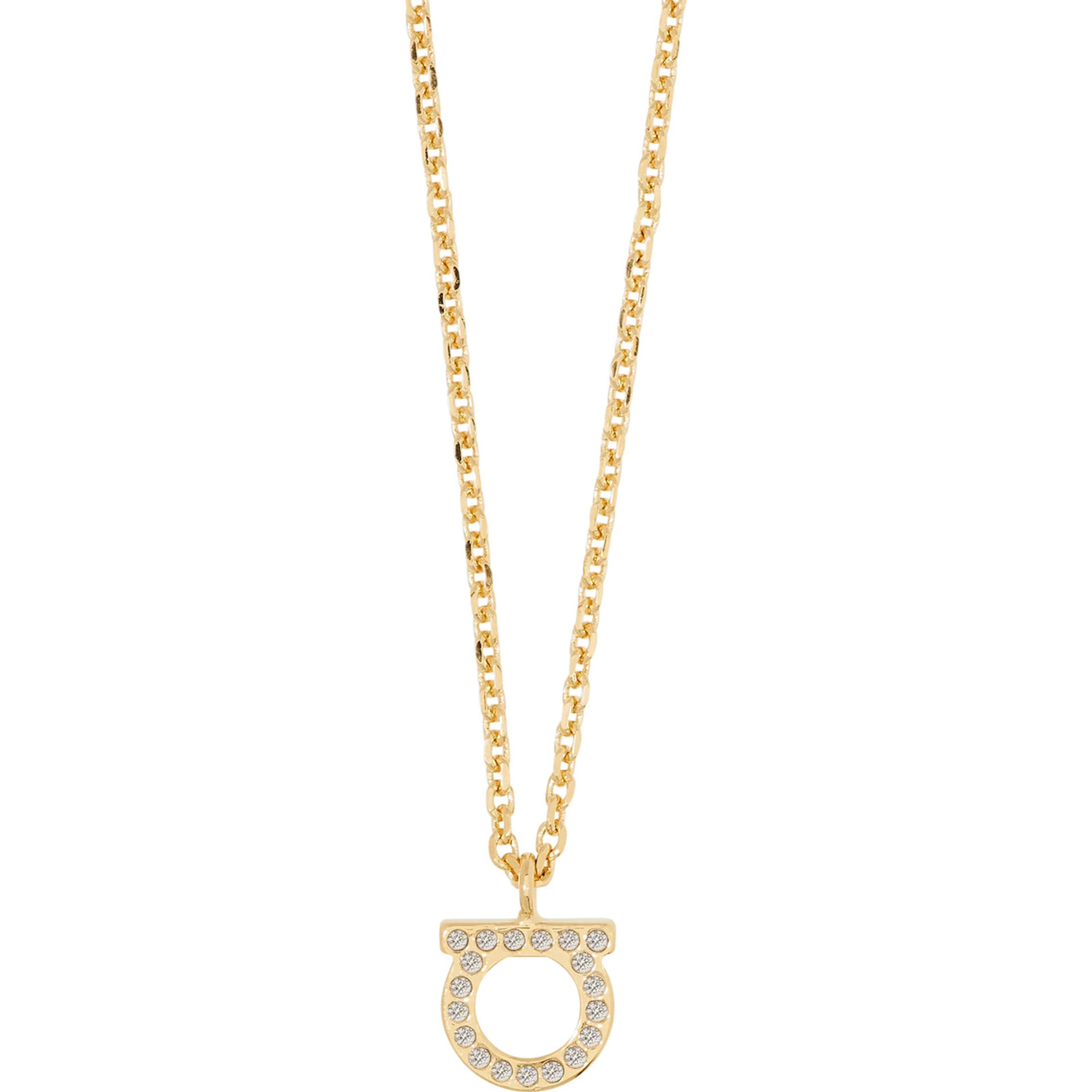 Gold-Colored Necklace with Gancini Pendant in Brass for Women