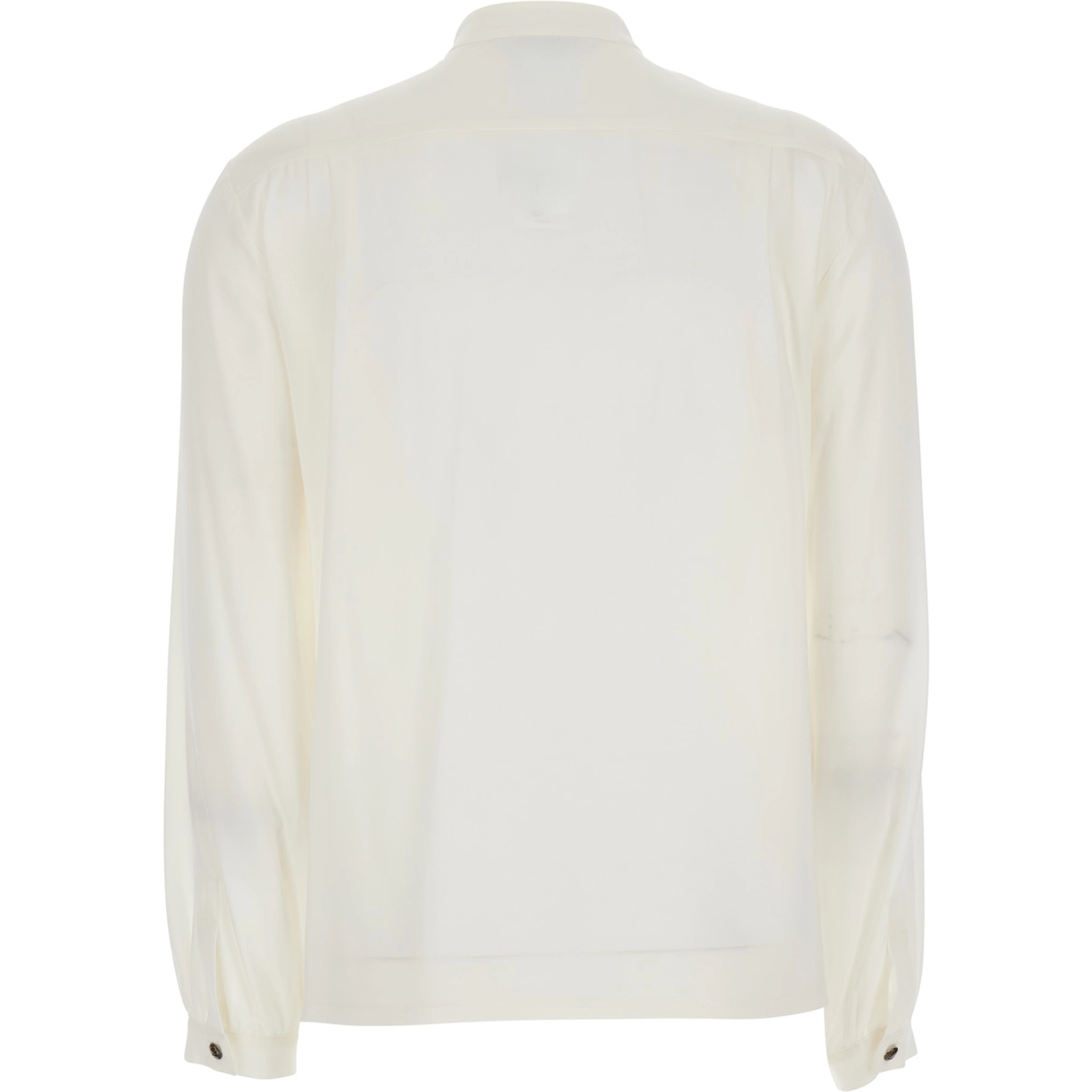 white Shirt with scarf collar and long sleeves in silk for women